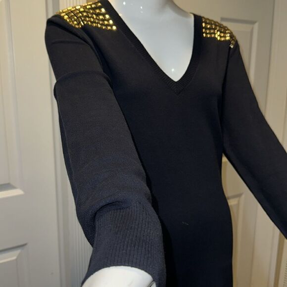 MICHEAL KORS STUDDED  V NECK ASTOR DRESS - Picture 8 of 11
